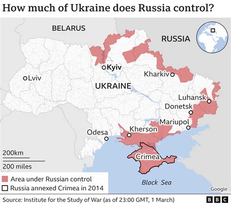 map of ukraine with russian controlled areas